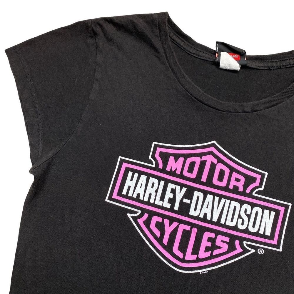 Harley-davidson Women's Pink and Brown T-shirt